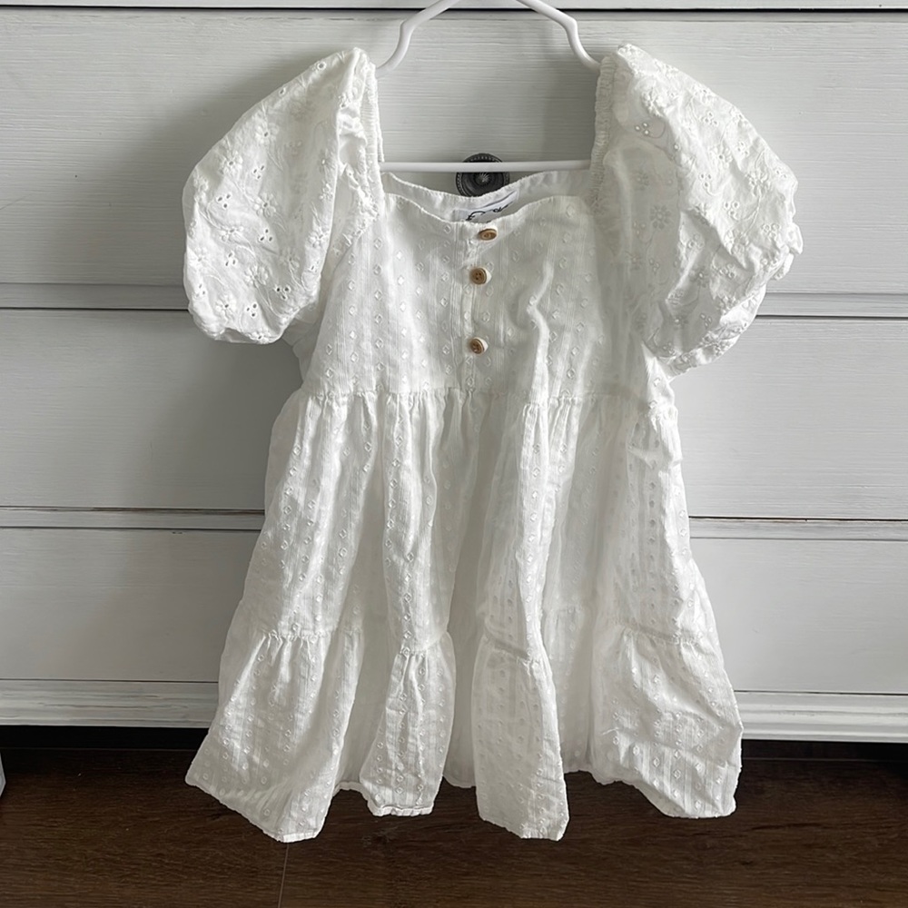 White dress with button detail